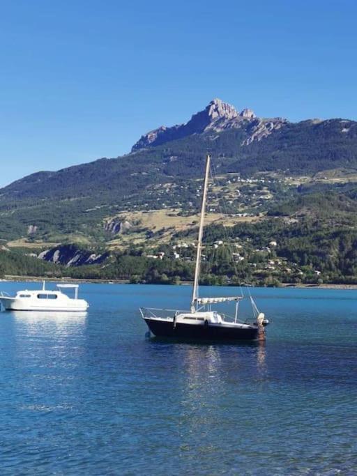 Duplex Cocooning Avec Vue Lac Et Montagnes Savines Exterior foto